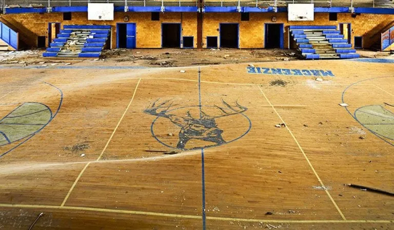 gym floor damage winter water