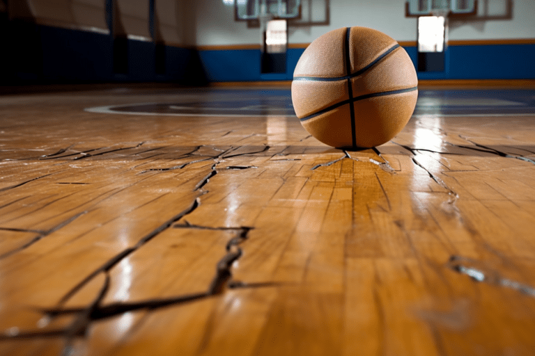 uneven hardwood gym floor