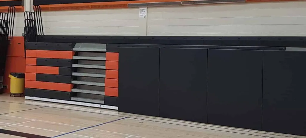 bleacher pads indoor gymnasium