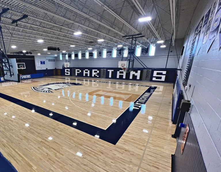 Immaculata High School gym floor by J and J Gym Floors